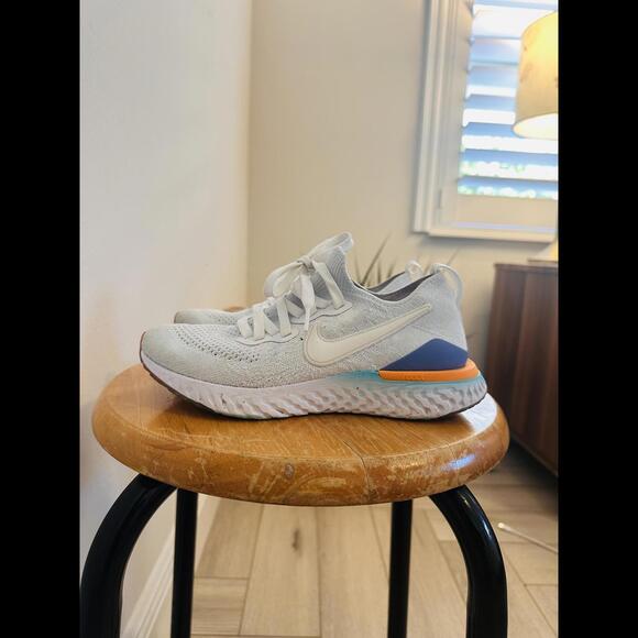 Size 6 - Nike Epic React Flyknit 2 White Jade Ember - Picture 2 of 9